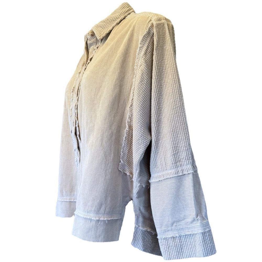 Oversized Corduroy Cream White Shacket Layering Jacket Size Large NWT - AEMI+CO - Picture 9 of 14